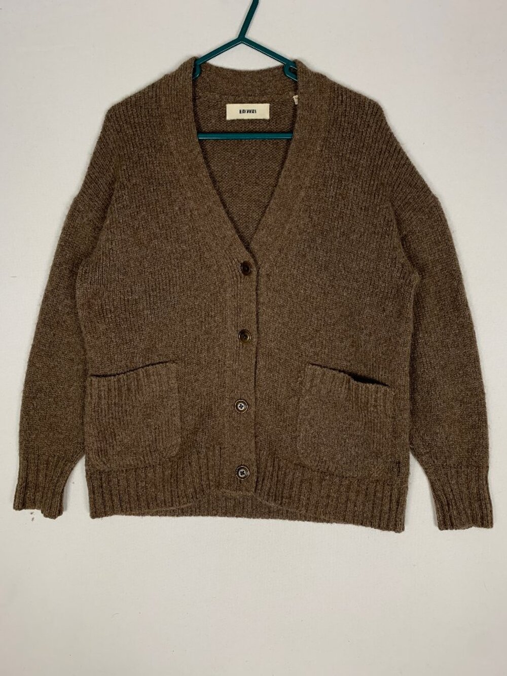 Buck Mason Baby Alpaca Wool Brown Cardigan Women's XS